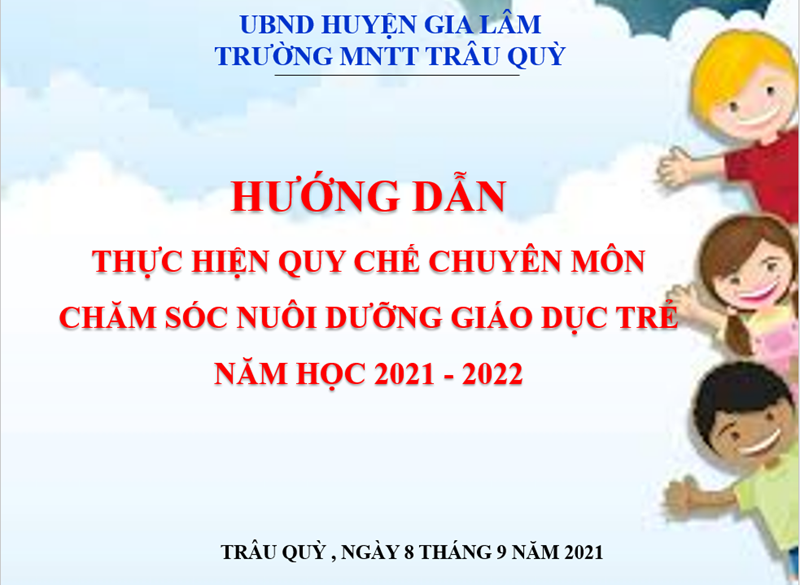 Trường mntt trâu quỳ họp trực tuyến triển khai quy chế chuyên môn csndgd trẻ mn năm học 2021-2022